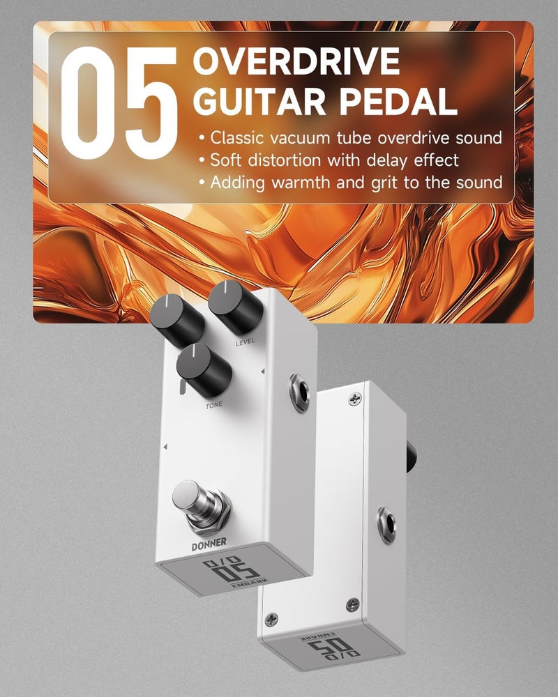 Donner EMBARK 05 Overdrive Guitar Pedal, DIY Shell, Electric Guitar, Tube Screamer, Analog Guitar Effect Pedal, True Bypass - Image 2